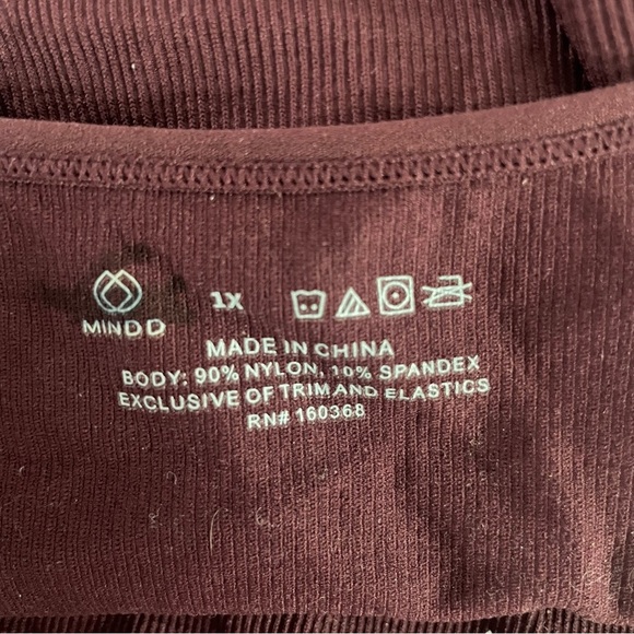 New! Mindd Burgundy Knit Sleeveless Ruched Midi Dress 20140 - Picture 8 of 9